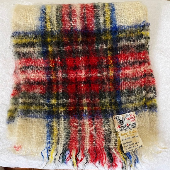 Vintage Robert Mackie of Scotland Mohair and Wool Plaid Scarf - Picture 2 of 5